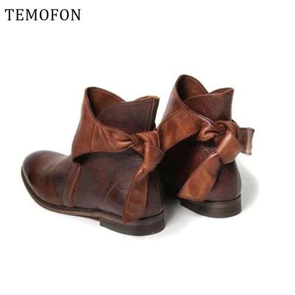 boots temofon winter pu leather ankle women flats autumn ladies shoes vintage low heels shorts plus size hvt1615, Black
boots temofon winter pu leather ankle women flats autumn ladies shoes vintage low heels shorts plus size hvt1615, Black