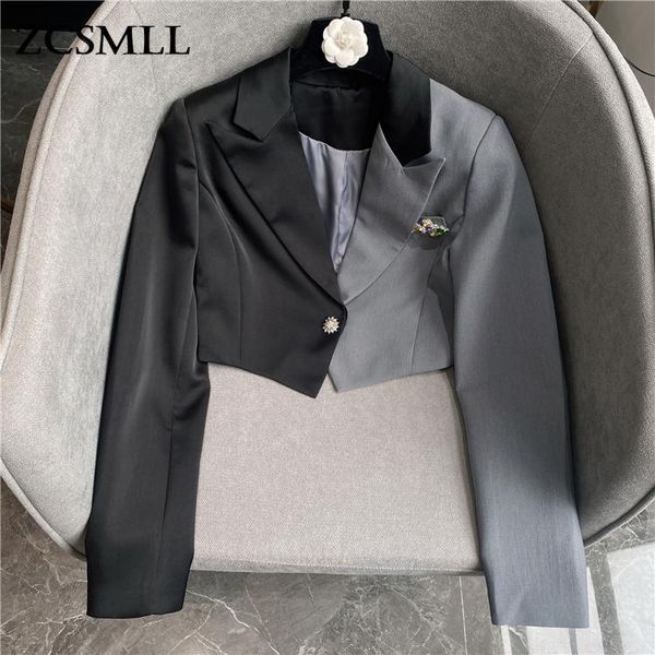 women's suits & blazers zcsmll 2021 autumn korean style niche design sense black and gray color matching rhinestone short suit jacket w, White;black
women's suits & blazers zcsmll 2021 autumn korean style niche design sense black and gray color matching rhinestone short suit jacket w, White;black