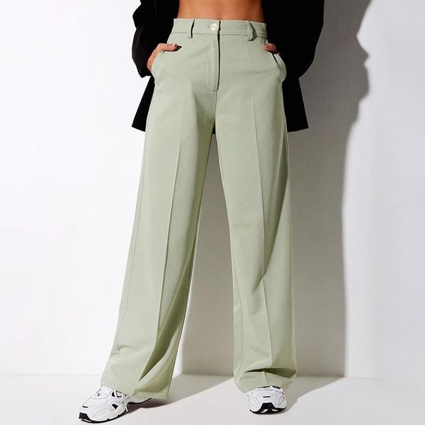 women wide leg pants solid color elegant high waist trousers 2021 spring fashion female full length long trouser ol suit pant women's &, Black;white
women wide leg pants solid color elegant high waist trousers 2021 spring fashion female full length long trouser ol suit pant women's &, Black;white