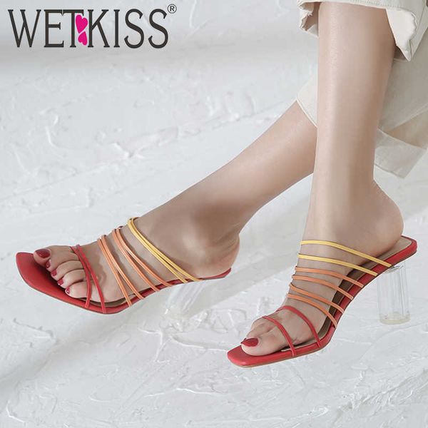 wetkiss crystal heels high slippers women summer slides shoes fashion mules shoes female clear strappy shoes ladies 210630, Black
wetkiss crystal heels high slippers women summer slides shoes fashion mules shoes female clear strappy shoes ladies 210630, Black