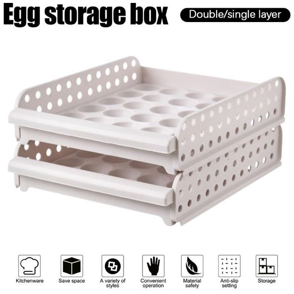 storage bottles & jars kitchen eggs holder plastic single/double layer bracket organizer contanier dispenser rack for refrigerator
storage bottles & jars kitchen eggs holder plastic single/double layer bracket organizer contanier dispenser rack for refrigerator
