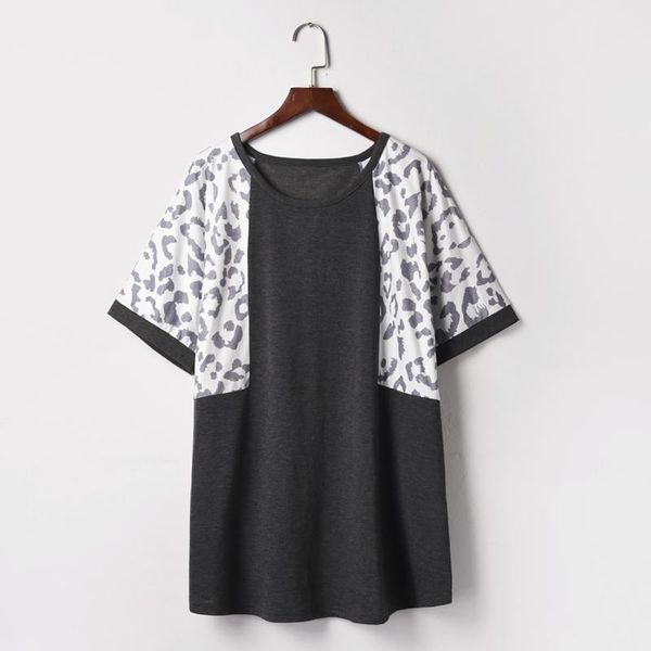 women fashion patchwork leopard print short sleeve casual t-shirt round neck woman t-shirts shirt women's, White
women fashion patchwork leopard print short sleeve casual t-shirt round neck woman t-shirts shirt women's, White