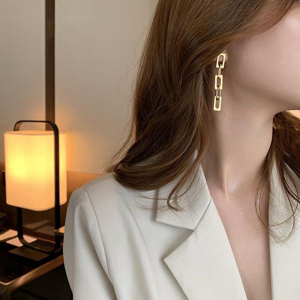 minar vintage brilliant gold color linked chain drop earrings statement women brass punk dangle geometric gift & chandelier, Silver
minar vintage brilliant gold color linked chain drop earrings statement women brass punk dangle geometric gift & chandelier, Silver