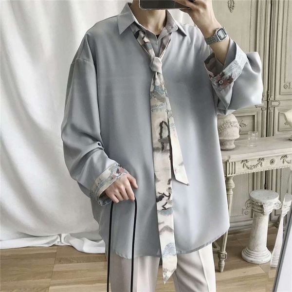 men's casual shirts shirtspring dress very fairy men's ruffian long korean is loose versatile, and the design g548, White;black
men's casual shirts shirtspring dress very fairy men's ruffian long korean is loose versatile, and the design g548, White;black