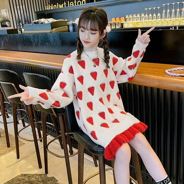 girl's dresses girls autumn fashion cartoon strawberry knitted dress teenage kids pullover mid-length sweater 5 6 7 8 9 10 11 12 13 14, Red;yellow
girl's dresses girls autumn fashion cartoon strawberry knitted dress teenage kids pullover mid-length sweater 5 6 7 8 9 10 11 12 13 14, Red;yellow