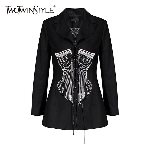hit color embroidery blazer for women notch collar long sleeve lace up high waist suit female autumn 210524, White;black
hit color embroidery blazer for women notch collar long sleeve lace up high waist suit female autumn 210524, White;black