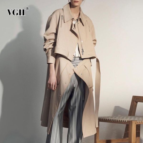 women's trench coats vgh khaki patchwork for women lapel long sleeve high waist lace up removable trenches female fashion clothing 2021, Tan;black
women's trench coats vgh khaki patchwork for women lapel long sleeve high waist lace up removable trenches female fashion clothing 2021, Tan;black