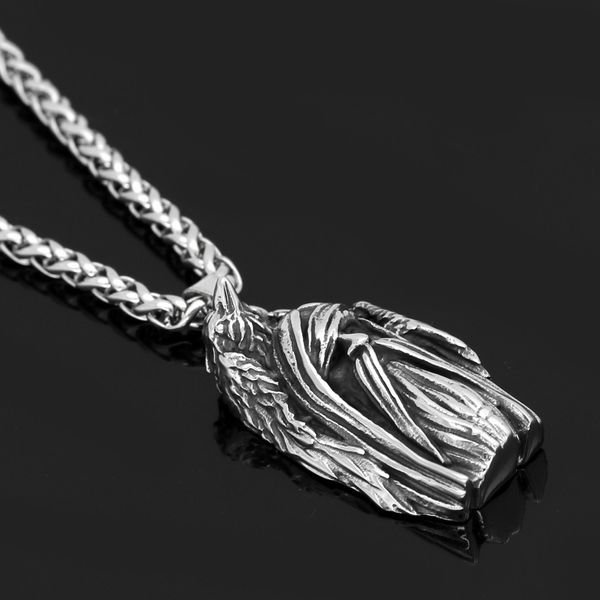 titanium steel odin celtic crow odin warrior sweater chain necklace men's long viking, Silver
titanium steel odin celtic crow odin warrior sweater chain necklace men's long viking, Silver