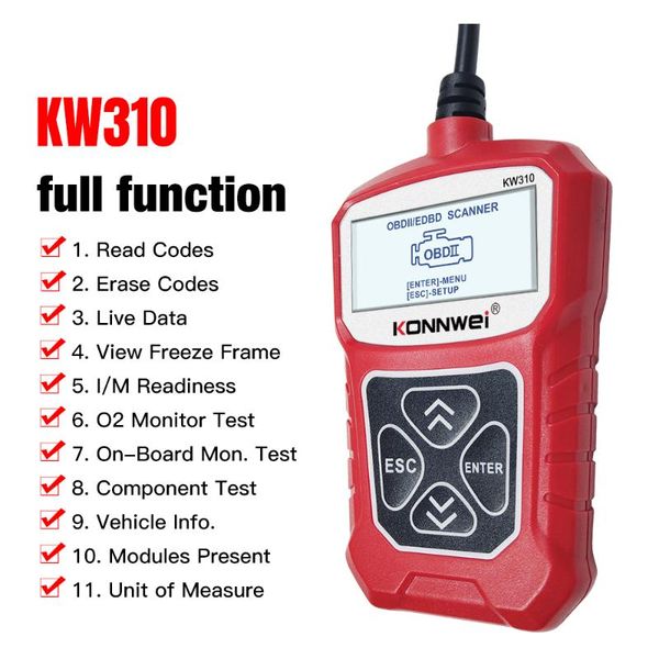 code readers & scan tools konnwei kw310 obd2 automobile fault detector diagnostic instrument automotive scanner car reader supports russian
code readers & scan tools konnwei kw310 obd2 automobile fault detector diagnostic instrument automotive scanner car reader supports russian