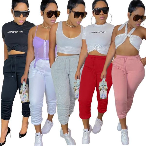 women's pants & capris 66bn205 autumn winter women casual fashion padded sweatshirt fabric sports drawstring leggings with pockets, Black;white
women's pants & capris 66bn205 autumn winter women casual fashion padded sweatshirt fabric sports drawstring leggings with pockets, Black;white