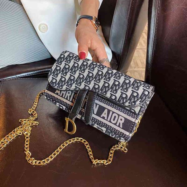 classic new canvas messenger bag women's chain single shoulder chest fashion waist bag handbags, Black;red
