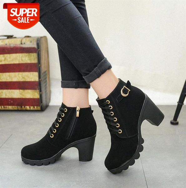 four thick-heeled short boots, large size ladies boots lace up retro knight tide #wl96
four thick-heeled short boots, large size ladies boots lace up retro knight tide #wl96