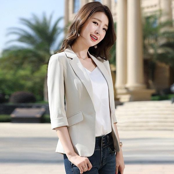 women's suits & blazers blazer 2021 spring and summer thin middle sleeve korean slim fit coat small suit top, White;black
women's suits & blazers blazer 2021 spring and summer thin middle sleeve korean slim fit coat small suit top, White;black
