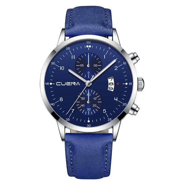 wristwatches relogio masculino men's business leath belt watch man three eyes six-piece calendar quartz reloj hombre, Slivery;brown
wristwatches relogio masculino men's business leath belt watch man three eyes six-piece calendar quartz reloj hombre, Slivery;brown