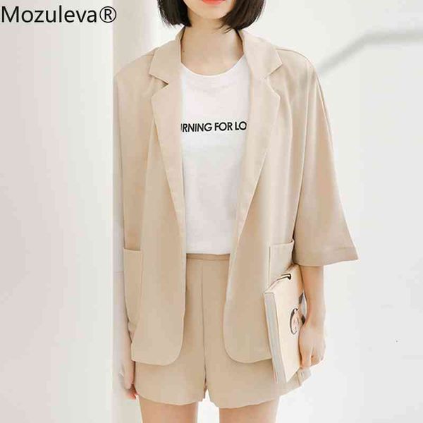 moluleva 2021 elegant summer chiffon 2 define short sleeves a blazer button loose shorts suits, White;black
moluleva 2021 elegant summer chiffon 2 define short sleeves a blazer button loose shorts suits, White;black