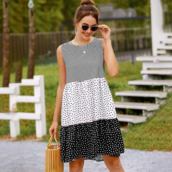casual dresses women streetwear dress contrast color o neck sleeveless fashion print loose waist plus size ladies, Black;gray
casual dresses women streetwear dress contrast color o neck sleeveless fashion print loose waist plus size ladies, Black;gray