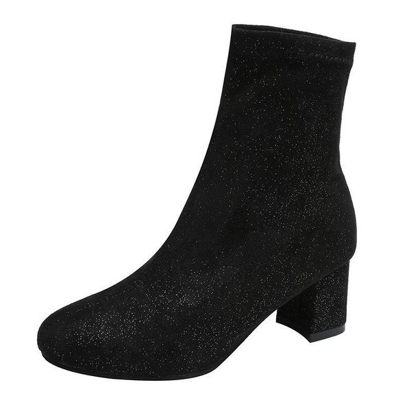 spring and autumn korean style all-match fashionable women's boots with thick heel zipper, Black
spring and autumn korean style all-match fashionable women's boots with thick heel zipper, Black