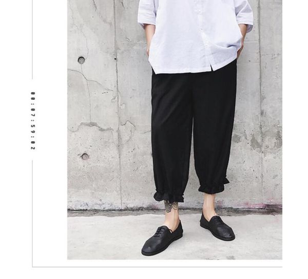 men's clothing hair stylist gd fashion personality alternative elastic cuff lace design harem pants plus size costumes, Black
men's clothing hair stylist gd fashion personality alternative elastic cuff lace design harem pants plus size costumes, Black