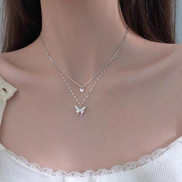 chokers necklaces 925 flash diamond butterfly double layer necklace simple design sense of minority temperament cool clavicle chain goth, Golden;silver
chokers necklaces 925 flash diamond butterfly double layer necklace simple design sense of minority temperament cool clavicle chain goth, Golden;silver