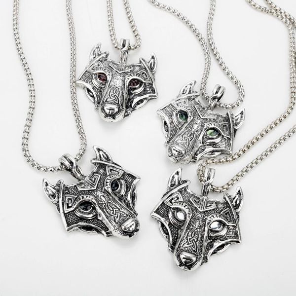 dongsheng norse vikings pendant necklace wolf head original animal jewelry hange for men -30 chains, Silver
dongsheng norse vikings pendant necklace wolf head original animal jewelry hange for men -30 chains, Silver
