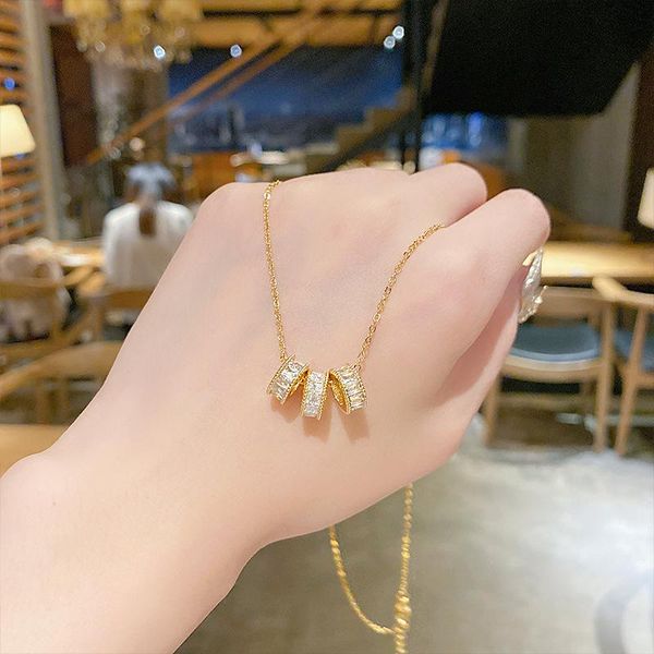 pendant necklaces fashion bling crystal zircon three-ring transfer bead necklace for women circle choker clavicle chain jewelry gifts, Silver
pendant necklaces fashion bling crystal zircon three-ring transfer bead necklace for women circle choker clavicle chain jewelry gifts, Silver