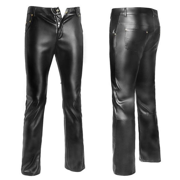 men's pants punk men leather night club stage boy flirting uniform skinny motocycle biker long stretchy pencil trousers, Black
men's pants punk men leather night club stage boy flirting uniform skinny motocycle biker long stretchy pencil trousers, Black