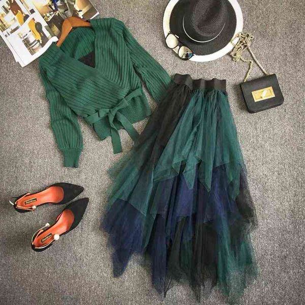 womens kimono v-neck knit sweater backless pullovers mesh tutu skirts suits autumn winter two piece set green 211119, White
womens kimono v-neck knit sweater backless pullovers mesh tutu skirts suits autumn winter two piece set green 211119, White