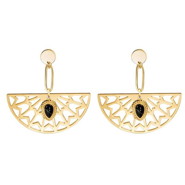 dangle & chandelier stainless steel hollow out semicircle drop earrings inset black stone statement gold geometric metal jewelry, Silver
dangle & chandelier stainless steel hollow out semicircle drop earrings inset black stone statement gold geometric metal jewelry, Silver