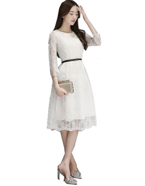 spring summer korean version fashion o-neck long sleeve mid length a-line women lace vestidos es frocks, Black;gray
spring summer korean version fashion o-neck long sleeve mid length a-line women lace vestidos es frocks, Black;gray