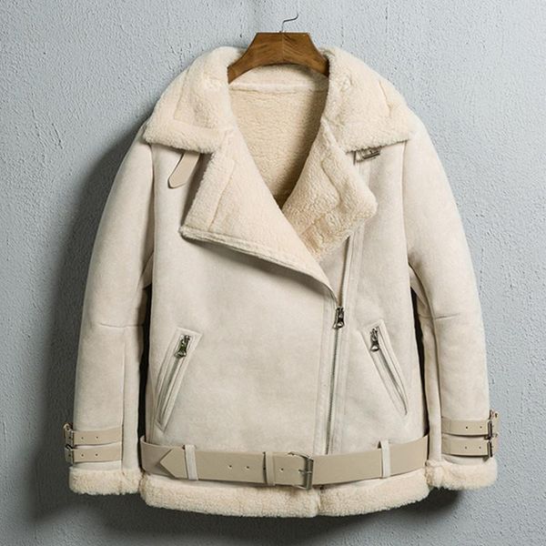 women's jackets luxury white suede for women vintage motorcycle jacket lamb fur winter leather coat thick warm female overcoat, Black;brown
women's jackets luxury white suede for women vintage motorcycle jacket lamb fur winter leather coat thick warm female overcoat, Black;brown