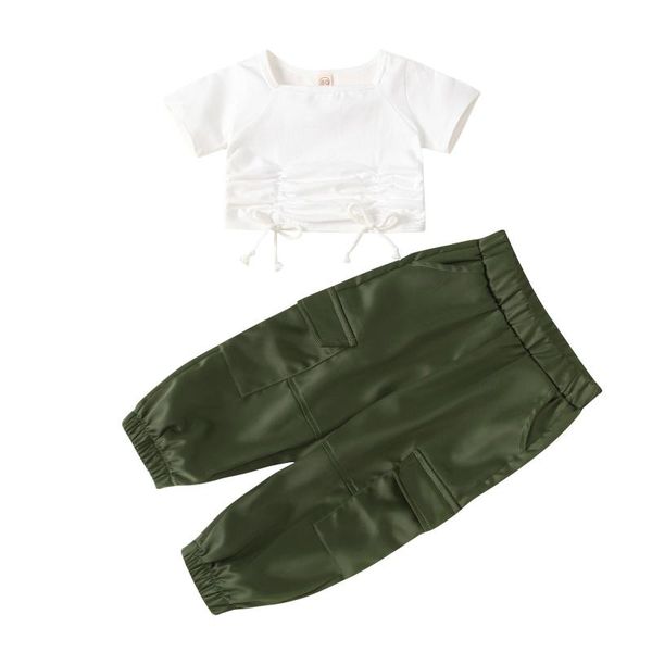 clothing sets 2021 toddlers summer tracksuits, solid color square neck short sleeves crop + cargo pants suit for girls, 1-5 years, White
clothing sets 2021 toddlers summer tracksuits, solid color square neck short sleeves crop + cargo pants suit for girls, 1-5 years, White