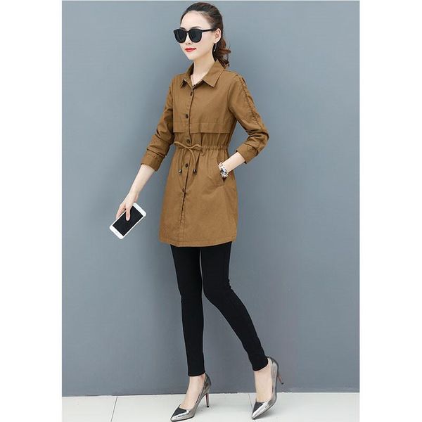 women's trench coats fashion windbreaker spring long single-breasted belt casual jacket ladies wild elegant coat 2021 a38, Tan;black
women's trench coats fashion windbreaker spring long single-breasted belt casual jacket ladies wild elegant coat 2021 a38, Tan;black