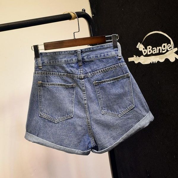 women's shorts summer punk style high waist rivet female denim korean crimping streetwear loose fit a-line casual wide leg, White;black
women's shorts summer punk style high waist rivet female denim korean crimping streetwear loose fit a-line casual wide leg, White;black