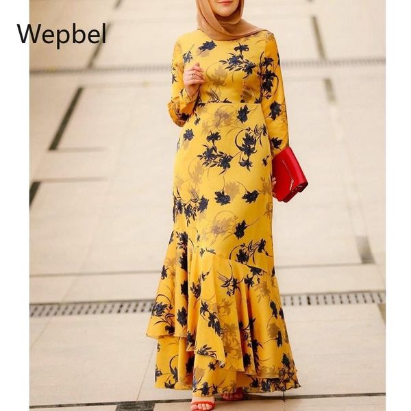 ethnic clothing wepbel flounced swing islamic dress high waist middle east muslim abaya long floral arab robe, Red
ethnic clothing wepbel flounced swing islamic dress high waist middle east muslim abaya long floral arab robe, Red