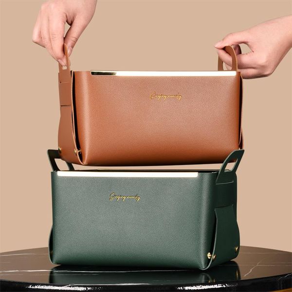 storage bags leather box with carrying handle basket large capacity deskorganization creative home cosmetics tray
storage bags leather box with carrying handle basket large capacity deskorganization creative home cosmetics tray