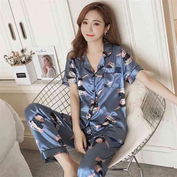short sleeve silk pajamas soft women summer autumn home set girl sleepwear set pyjamas plus size 3xl 4xl 5xl nightwear set 210924, Black;red
short sleeve silk pajamas soft women summer autumn home set girl sleepwear set pyjamas plus size 3xl 4xl 5xl nightwear set 210924, Black;red