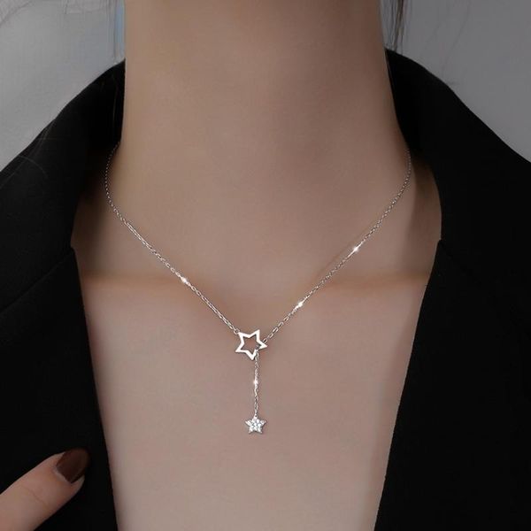 pendant necklaces ladies zircon star necklace hollow design elegant clavicle chain jewelry creative gift 2021, Silver
pendant necklaces ladies zircon star necklace hollow design elegant clavicle chain jewelry creative gift 2021, Silver