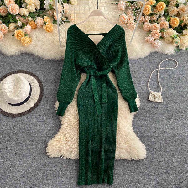 alphalmoda spring autumn v-neck pullover sparkling women vintage knitting dress sashes solid knee length sweater dress g1214, Black;gray
alphalmoda spring autumn v-neck pullover sparkling women vintage knitting dress sashes solid knee length sweater dress g1214, Black;gray