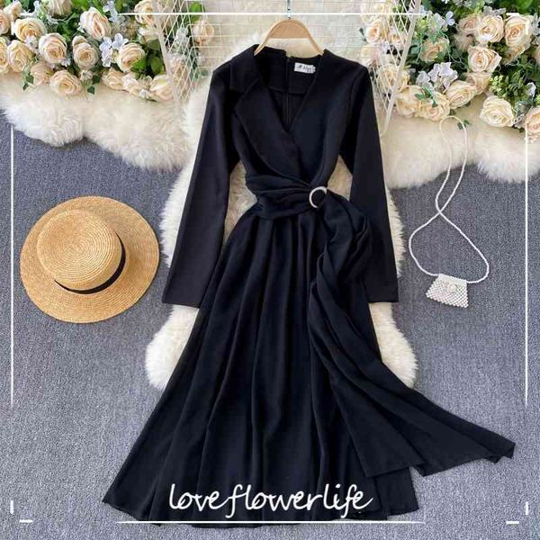 loveflowerlife autumn winter vintage v neck long sleeve high waist dress solid elegant fashion women party dresses 210521, Black;gray
loveflowerlife autumn winter vintage v neck long sleeve high waist dress solid elegant fashion women party dresses 210521, Black;gray