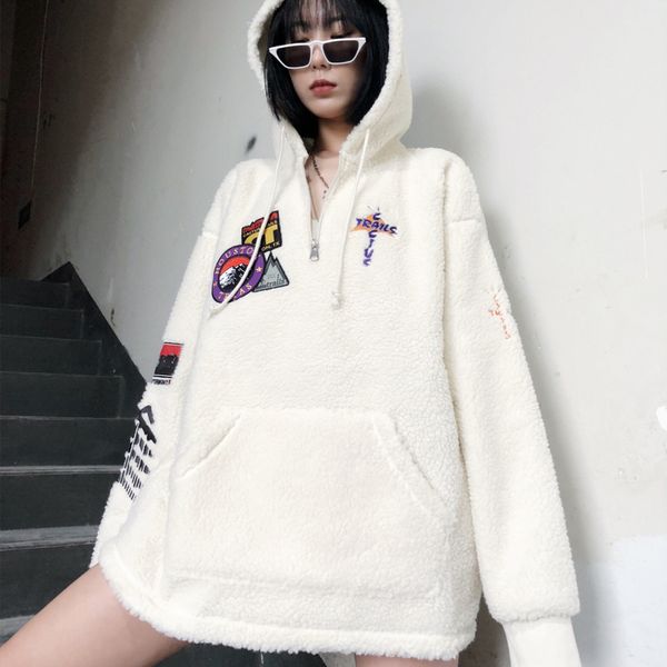ts travis scott hoodies street loose men's and women's couple trendy winter lamb wool hooded sweater half zip jacket high quality, Black
ts travis scott hoodies street loose men's and women's couple trendy winter lamb wool hooded sweater half zip jacket high quality, Black