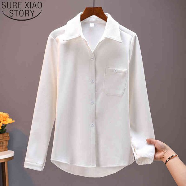 autnmn and winter velvet thick corduroy women's long sleeve loose bottoming shirt jacket college style 12402 210417, White
autnmn and winter velvet thick corduroy women's long sleeve loose bottoming shirt jacket college style 12402 210417, White