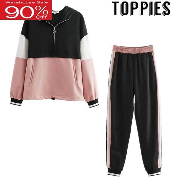 women's hoodies & sweatshirts 2021 spring pattern pink patchwork hooded sweatshirt with pockets side striped jogging pants women causal, Black
women's hoodies & sweatshirts 2021 spring pattern pink patchwork hooded sweatshirt with pockets side striped jogging pants women causal, Black