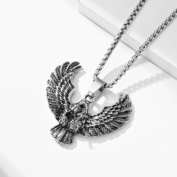 pendant necklaces cross border e-commerce european and american style stainless steel retro eagle predation necklace men's, Silver
pendant necklaces cross border e-commerce european and american style stainless steel retro eagle predation necklace men's, Silver