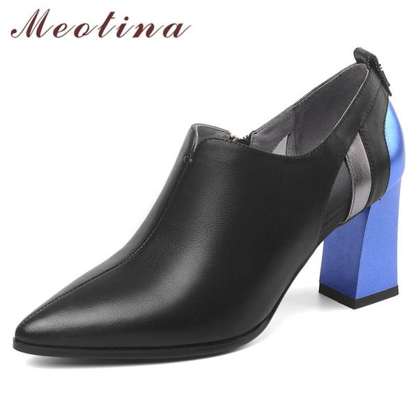 dress shoes meotina high heels women pumps natural genuine leather block real mixed colors zipper lady 34-42, Black
dress shoes meotina high heels women pumps natural genuine leather block real mixed colors zipper lady 34-42, Black
