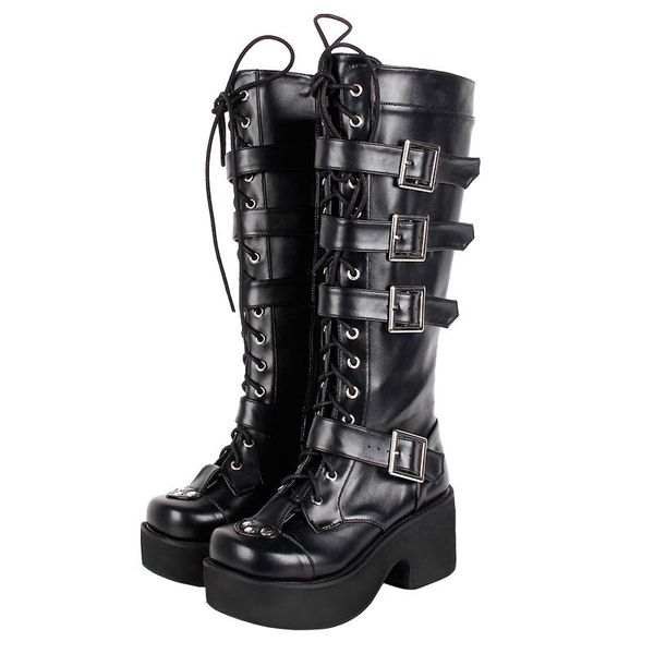 boots angelic imprint women motorcycle cool punk lady lolita shoes girl high heels pumps lace up straps rivet 33-47 9708 7cm, Black
boots angelic imprint women motorcycle cool punk lady lolita shoes girl high heels pumps lace up straps rivet 33-47 9708 7cm, Black