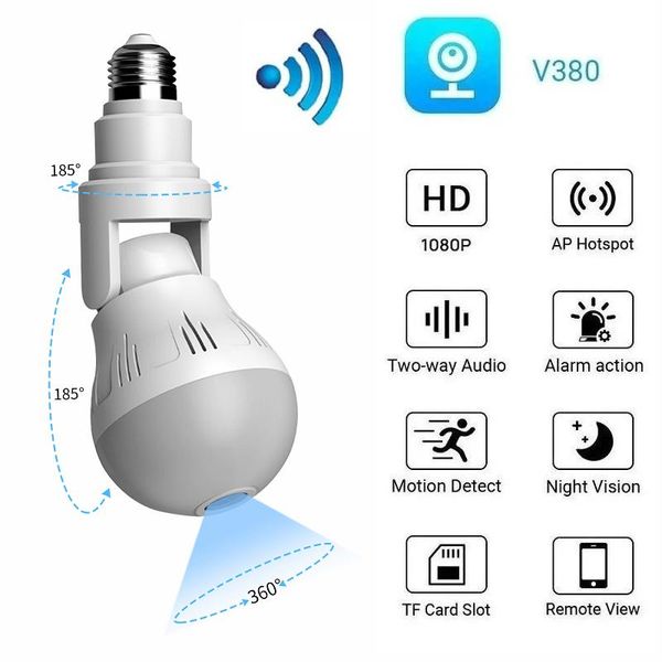 cameras 360° panoramic bulb wifi camera e27 light hd 1080p security ip fisheye surveillance cctv v380 app
cameras 360° panoramic bulb wifi camera e27 light hd 1080p security ip fisheye surveillance cctv v380 app