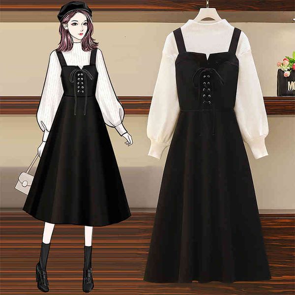 two piece dress ichoix autumn winter turtleneck solid lantern vintage sleeve girdle dress women's 2 piece student ensemble a9hk, White
two piece dress ichoix autumn winter turtleneck solid lantern vintage sleeve girdle dress women's 2 piece student ensemble a9hk, White