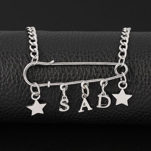 pendant necklaces harajuku style punk letter "sad" star choker necklace rock hip hop gothic necklacefor girls women statement jewe, Silver
pendant necklaces harajuku style punk letter "sad" star choker necklace rock hip hop gothic necklacefor girls women statement jewe, Silver