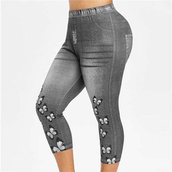 women's leggings imitation denim woman stretch butterfly printed short leggins pants summer breeches high waist perfect fit jeggings, Black
women's leggings imitation denim woman stretch butterfly printed short leggins pants summer breeches high waist perfect fit jeggings, Black