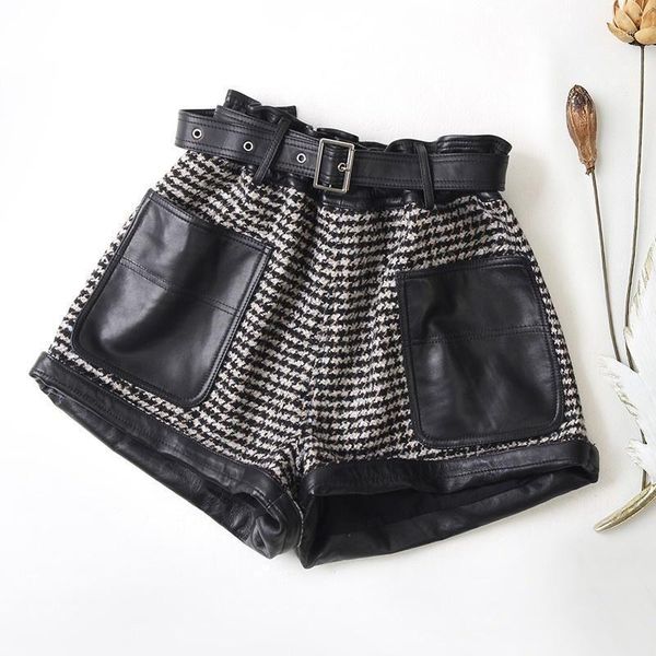 women's shorts shorts, broad-legged with a belt, elastic waistband, short-waisted in legitimate, casual leather for women,, White;black
women's shorts shorts, broad-legged with a belt, elastic waistband, short-waisted in legitimate, casual leather for women,, White;black